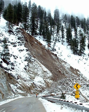 Rockslide Impacting the Banks-Lowman Highway